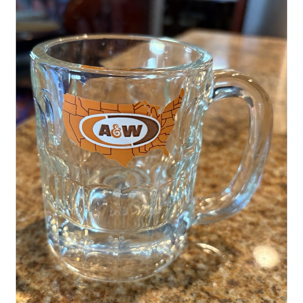 Vintage A&W Root Beer‎ Mug USA Logo AW Original Authentic 4.5" Tall Heavyweight